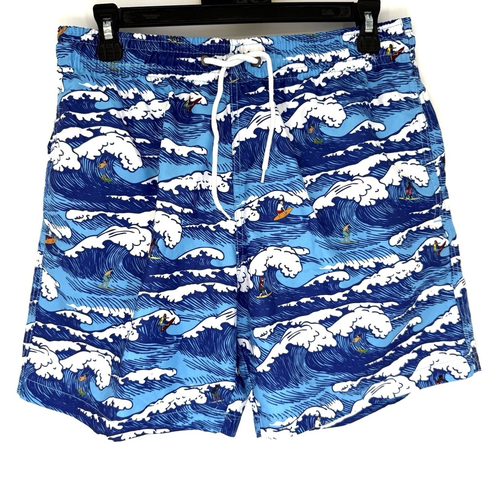 Trunks Men's Mesh Lined Board Swim AOP Waves Surf Surfing Beach Drawstring M